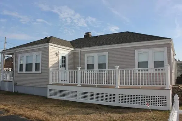 Home with new porch and siding